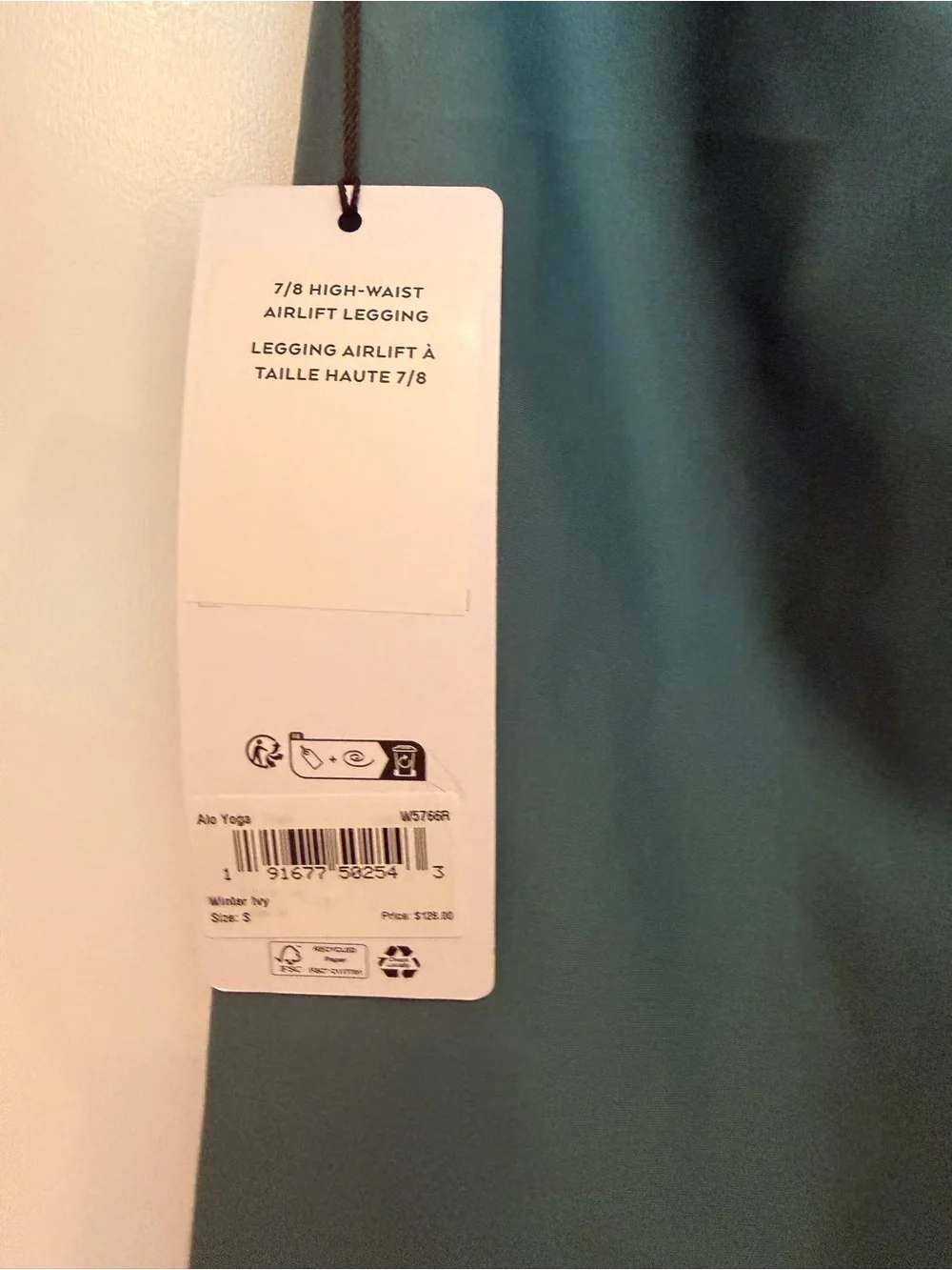 NWT ALO Yoga 7/8 Airlift High Waist Leggings in Winter Ivy Green size small